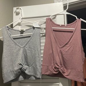 Bozzolo twisted crop ribbed tank - set of 2